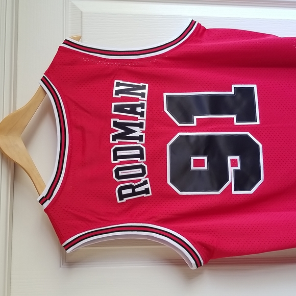 DENNIS RODMAN CHICAGO BULLS RED THROWBACK JERSEY - Picture 5 of 7